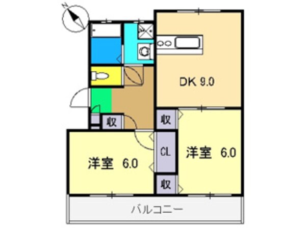 薊野駅 徒歩12分 2階の物件間取画像